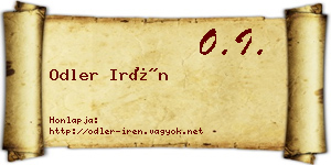 Odler Irén névjegykártya